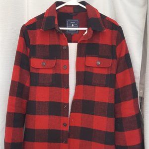 Frank & Oak Buffalo Plaid Sherpa Shirt Jacket